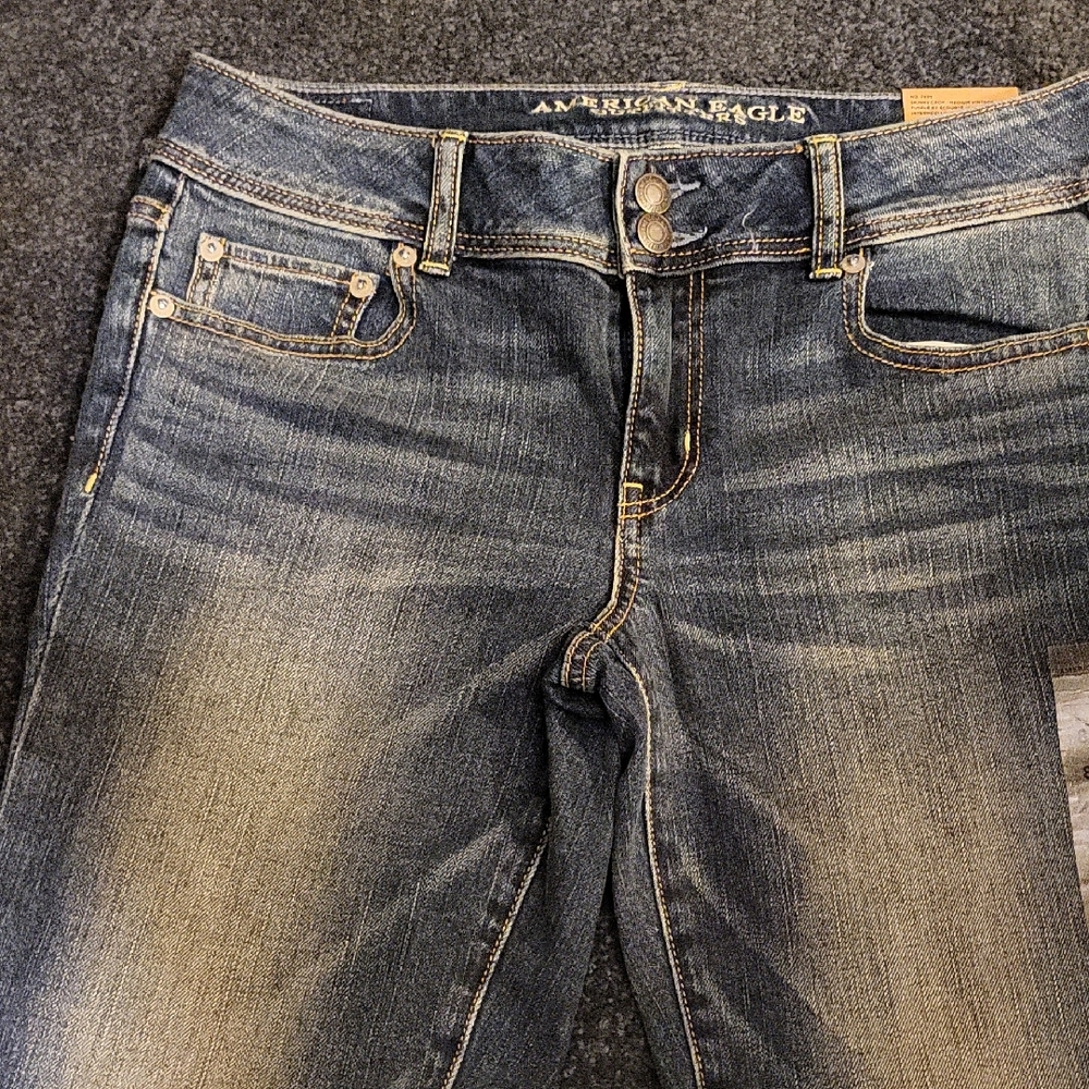 American Eagle Outfitters Distressed Blue Skinny Jeans - Picture 7 of 8